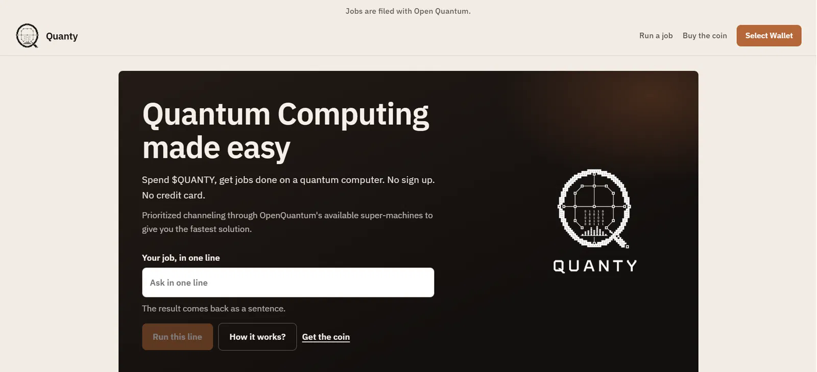 usequanty.com homepage
